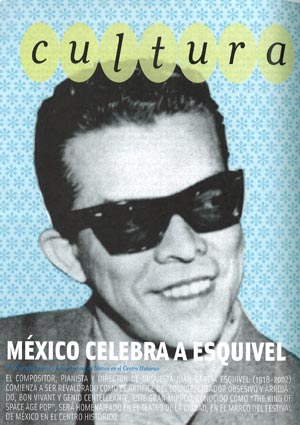 Esquivel smiling in an old black and white folder. His face is on the cover of an article written about WAITIKI in Mexico.