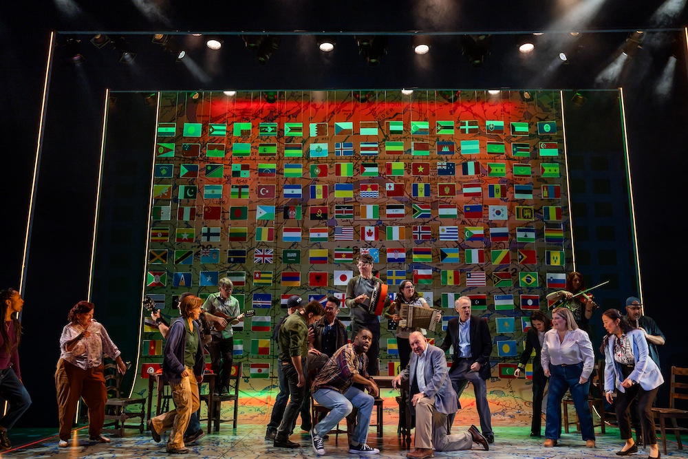 Brian O'Neill playing bodhran for Come From Away @ Cape Playhouse in 2025 