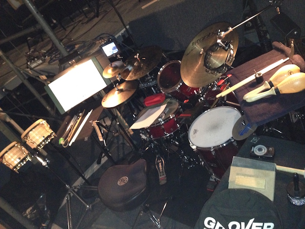Brian O'Neill's drumset setup with north shore music theatre 